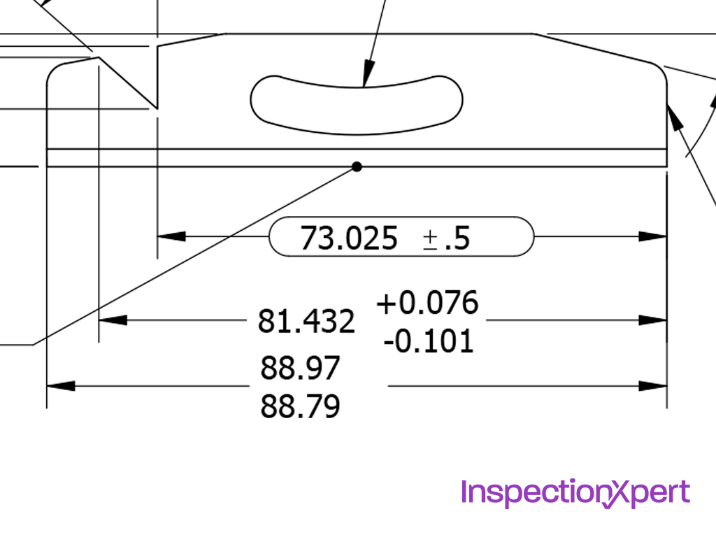 Example of Critical to Quality Characteristic on a part drawing, characteristic in a "pill"