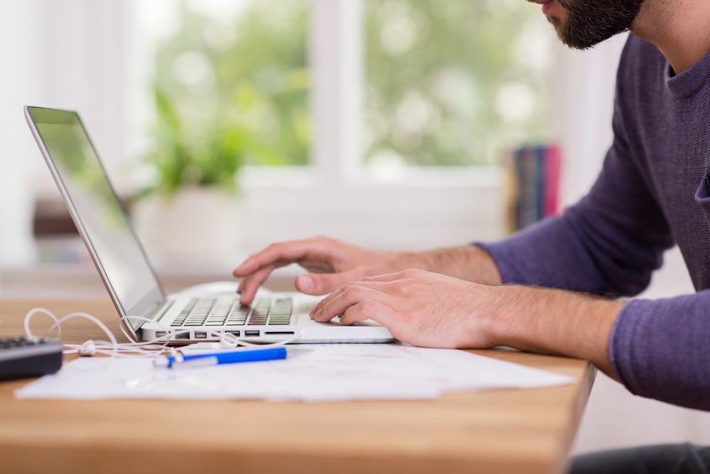 Person using a laptop